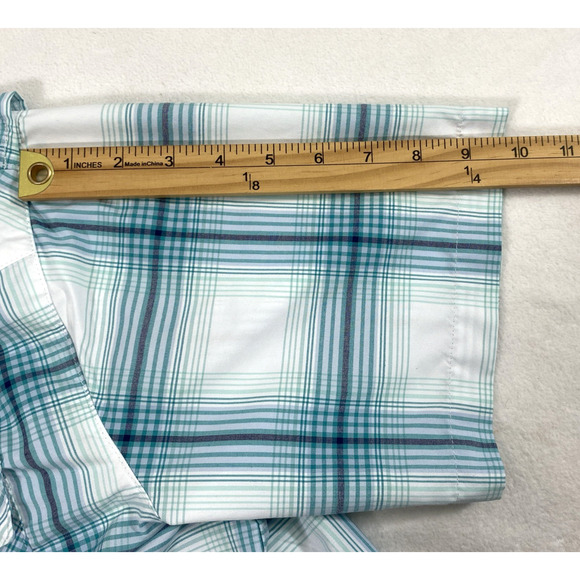 Magellan Shirt Mens Medium Blue Plaid Pearl‎ Snap Vented Outdoors Fish Wicking - Picture 8 of 12